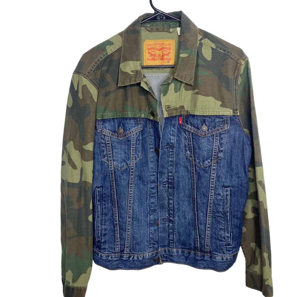 Levi's Men's Camo Color-block Denim Jacket medium - Picture 1 of 5